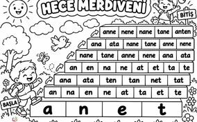 Hece Merdiveni A N E T hece ve kelime okuma çalışması