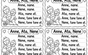 A-N-E-T sesleri Anne, Ata, Nene okuma metni